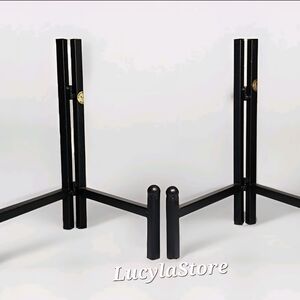 Pair Black Metal Adjustable Display Foldable Stands Art Plate Frame Book Holder